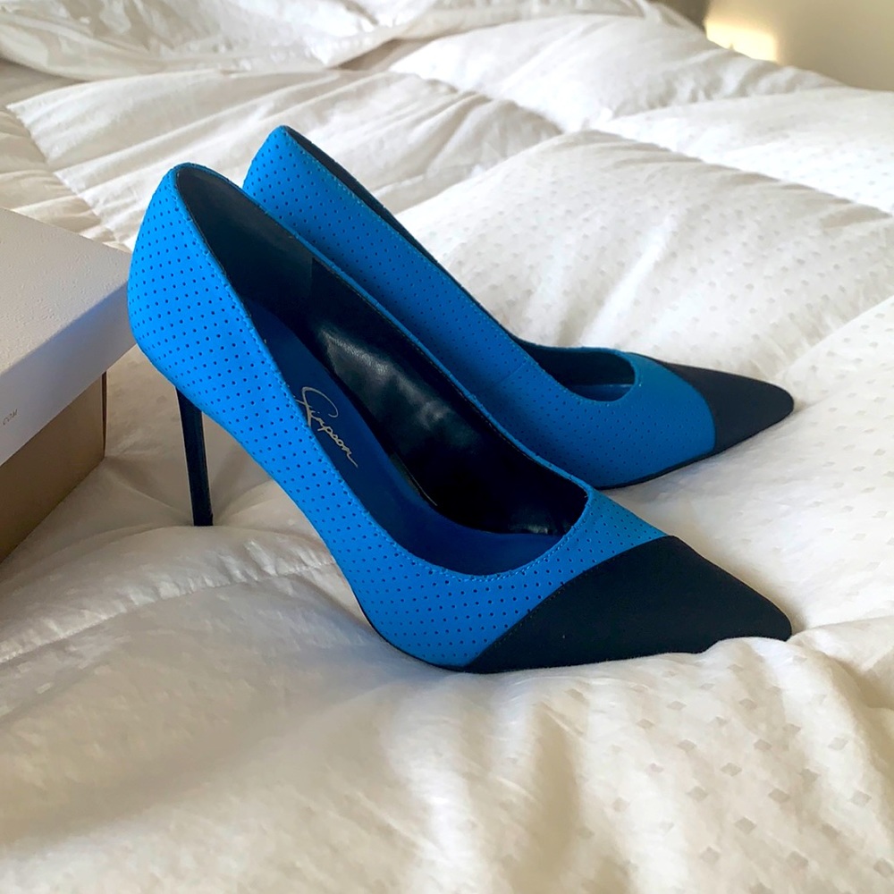 Blue and black stiletto heels NEW